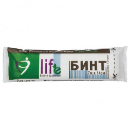 Бинт марлевый стерильный NEW LIFE 7 м х 14 см, плотность 30 (±2) г/м2, индивидуальная упаковка, 117900