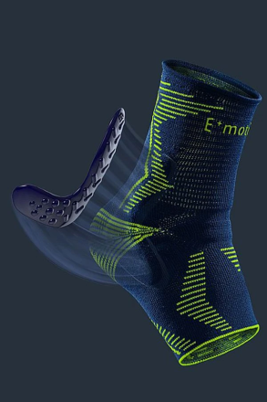 Бандаж спортивный голеностопный с силиконовыми вкладышами LEVAMED E+motion