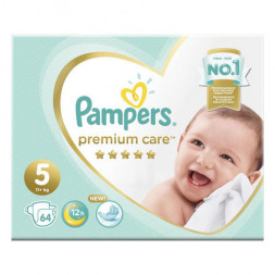 Подгузники, 64 шт., PAMPERS (Памперс) &quot;Premium Care&quot;, размер 5 (11+ кг), 1210792