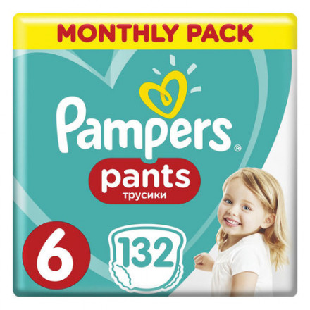 Подгузники-трусики 132 шт. PAMPERS (Памперс) Pants, размер 6 (15+ кг), 1210765