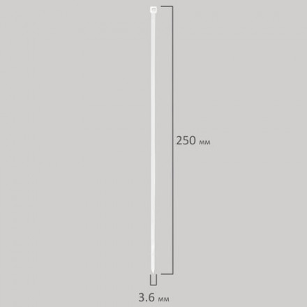 Стяжка (хомут) нейлоновая сверхпрочная POWER LOCK, 3,6x250 мм, КОМПЛЕКТ 100 шт., белая, SONNEN, 607922