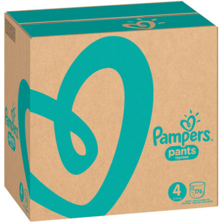 Подгузники-трусики, 176 шт., PAMPERS (Памперс) &quot;Pants&quot;, размер 4 (9-15кг), 1210763