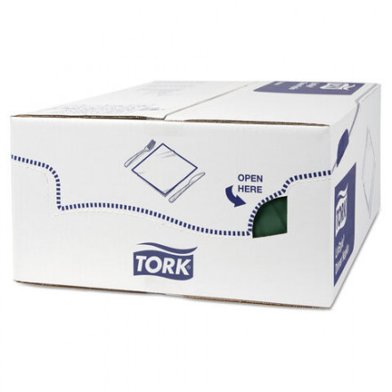 Салфетки бумажные нетканые сервировочные TORK &quot;LinStyle Premium&quot;, 39х39 см, 50 шт., темно-зеленые, 478847